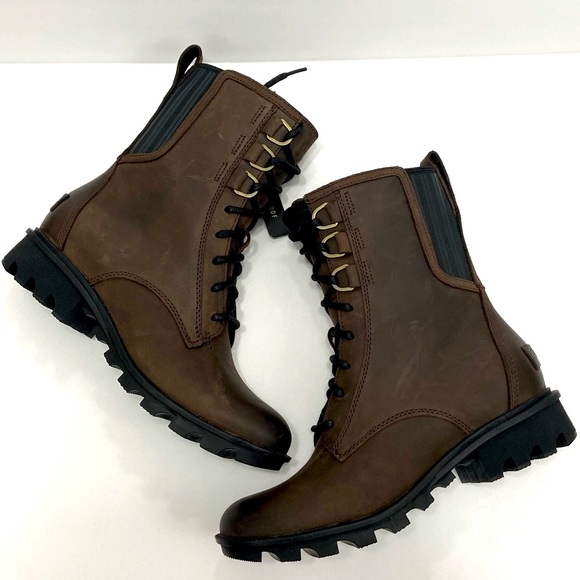 New Sorel Women’s Phoenix Leather Combat Boots - Picture 12 of 13